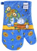 EMI kék konyhakesztyű napraforgós