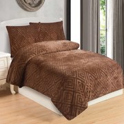 Dolce barna mikroplüss ágyneműhuzat 200x140cm+90x70cm TiaHome