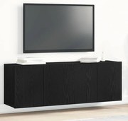 2 db fekete tölgyfa TV-szekrény 120 x 30 x 41 cm