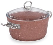 Classic rózsaszín alumínium edény fedővel, ø 20 cm - Güral Porselen