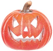 Tök gyertyatartó, arc kis narancssárga, kerámiaátmérő 10 cm, 10 cm átmérőjű