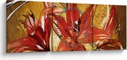 Kép a liliomvirágokról (órával) (90x30 cm)