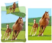 Lovas felnőtt ágyneműhuzat és polár takaró, 2 db-os szett (Foal)