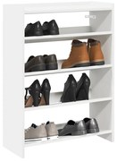 fehér szerelt fa cipőtároló szekrény 60x25x81 cm