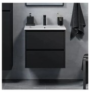 MOLDE 60 cm fekete fürdőszobai szekrény mosdóval