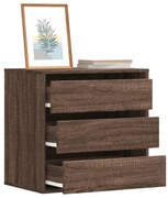 barna tölgy színű szerelt fa fiókos sarokszekrény 60x41x58 cm