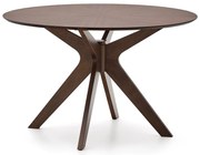 Kerek étkezőasztal diófa dekoros asztallappal ø 120 cm Naanim – Kave Home