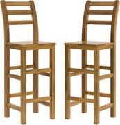 OSLO bárszék karfával, 2 db, 40x36x110cm, természetes barna Casaria