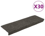 öntapadós lépcsőszőnyegek 30 db 65 x 21 x 4 cm antracit téglalap alakú széllel