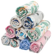 Flanel pelenka nyomtatott mintával NEW BABY 70x80 cm 10 db