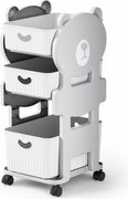 Gyermek polc kerekeken BEARRY 68x35x29 cm, szürke