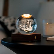 Asztali lámpácska 3D lézerrel készült mintával, többféle - Gingko Motiv: loď