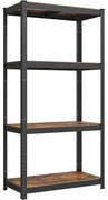 Álló polc, könyvespolc, tárolópolc 40 × 80 × 160 cm, barna/fekete