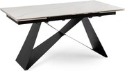 Kihúzható kerámia étkezőasztal 160–240 cm méretben, fehér márvány/fekete színben VICTOR