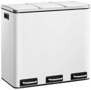 Jurhan SORT szelektív hulladékgyűjtő, 54l (3x18l) + hulladékgyűjtő zsákok, fehér