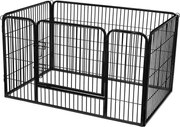 Kutya kennel, kutyaketrec 122x80x70 cm, kültéri kisállat kifutó, fekete