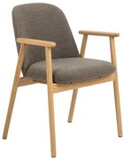 MAZZONI EXPORT RODERIC Barna Taupe (Monza 40 szövet)/lakkozott tölgyfa váz - RETRO FA SZÉK BOUCLÉ  NAPPALIBA ÉTKEZŐBE KONYHÁBA