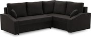 Grande Plus sarokkanapé, jobboldali, szövet anyag, fekete