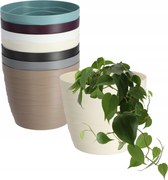 Virágtartó Kaspó Fedő Krémszínű Kerek 19CM Műanyag