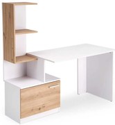 Kirkton íróasztal, fehér / artisan tölgy