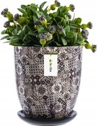 Kerámia kaspó Kerek Ø15 cm H 15,5 cm Barna Mozaik állvány