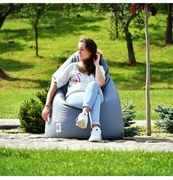 EMI Körte alakú szürke műbőr babzsákfotel