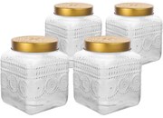 Altom Üvegedény szett arany fedéllel Daisy 1,8 l,4 db, 1,8 l