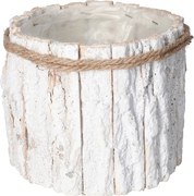 Virágcserép Fedél Fa Kéreg Fehér Virágtartó