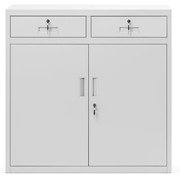 Fém irodai szekrény fiókokkal LENA, 900 x 900 x 400 mm, szürke