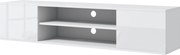 HOMCOM Fali TV állvány modern stílusban - 2 szekrény, 2 középső fiók és 2 kábelkezelő nyílás 140 x 30 x 30 cm fehér | Aosom
