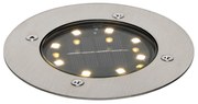 Modern talajszpot acélból, LED-del, IP65, napelemes - Terry