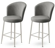Fora Grey and Chrome bárszék szett, 2 db, 2 db