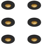 6 darabos modern, fekete, süllyesztett fürdőszobai spotlámpa szett IP54 - Shed Honey