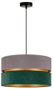 Duolla - Csillár zsinóron DUO 1xE27/15W/230V átm. 40 cm szürke/zöld/arany