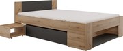 Ágy tárhellyel, 140x200, artisan tölgy/antracit, UNIS