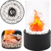 Biokandalló Szabadonálló Kandalló Bio Üzemanyag Terasz Asztal Fekete üveggel