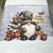 Karácsonyi takaró mikroplüss bárányból, manófekete150x200cm TiaHome