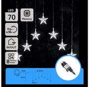 Aigostar - LED kültéri karácsonyi fényfüzér 70xLED/230V 1,2x1m IP44 hideg fehér, csillagokkal