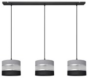 Csillár zsinóron HELEN 3xE27/15W/230V fekete/szürke/ezüst