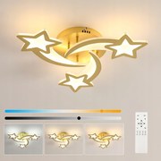 Lampa Sufitowa Plafon Led Złota Nowoczesna Sypialni Ściemnialna+pilot 30W