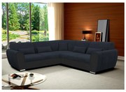 Kihúzható, L alakú, balos sarok ülőgarnitúra tárolórekesszel VISEU antracit/fekete