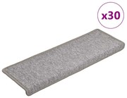 30 db világosszürke lépcsőszőnyeg, téglalap alakú széllel, 65 x 21 x 4 cm