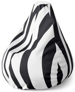 Pear babzsák zebraminta - gyerek, fekete / fehér