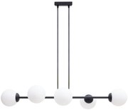 Csillár zsinóron FIRA 5xE27/60W/230V fekete