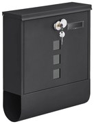 Modern postaláda újságtartóval- fekete