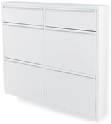 Fehér fém billenő ajtós cipőtartó 98x86x15 cm Billy – Spinder Design