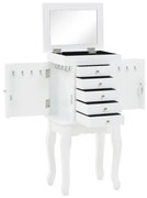 fehér álló ékszertartó szekrény