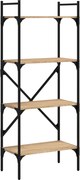 vidaXL 4 szintes sonoma tölgy szerelt fa könyvespolc 56x31,5x138,5 cm