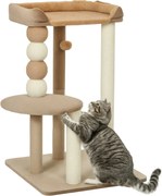 PawHut Macska Fa 86 cm-es Macska Fa Ugróplatformával, Ággyal, Játék Gömbbel, Macska Kaparóposzttal Juta Kaparó Oszlopokkal, 7 kg-ig, Kávé | Aosom