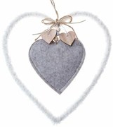 Textil függő szív 22,5 cm, polár